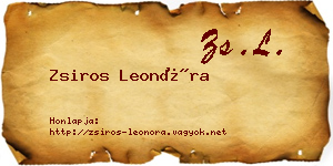 Zsiros Leonóra névjegykártya